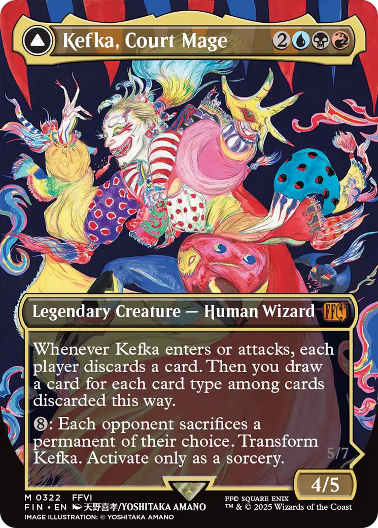 {@R} Kefka, Court Mage // Kefka, Ruler of Ruin (Borderless) (0322) [FINAL FANTASY][FIN 322]