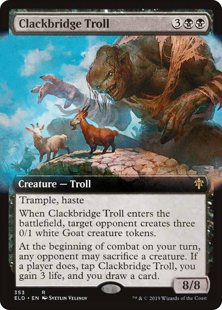{R} Clackbridge Troll (Extended Art) [Throne of Eldraine][ELD 353]