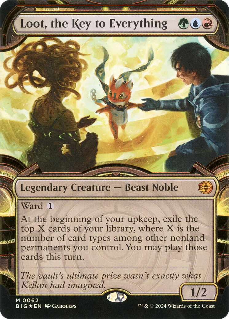 {@R} Loot, the Key to Everything (Showcase) (Raised Foil) [Outlaws of Thunder Junction: The Big Score][BIG 062]
