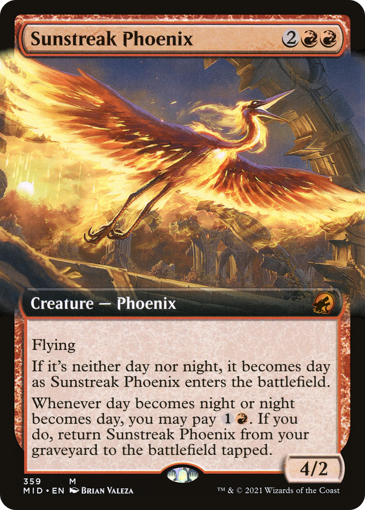 {R} Sunstreak Phoenix (Extended Art) [Innistrad: Midnight Hunt][MID 359]
