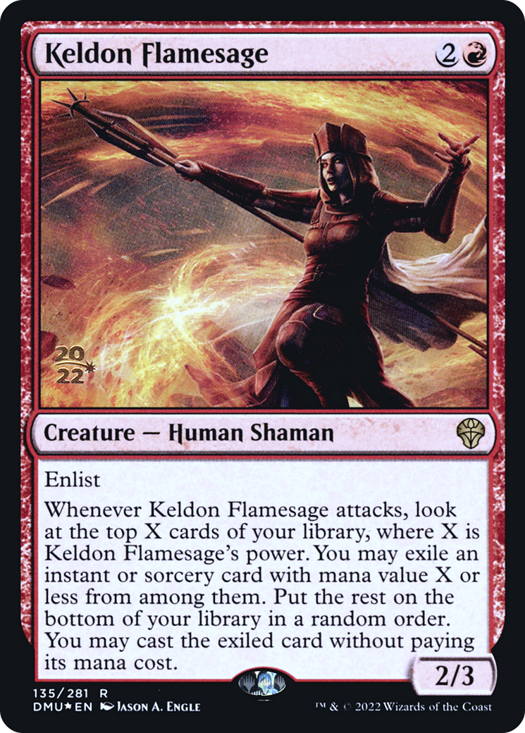 {R} Keldon Flamesage [Dominaria United Prerelease Promos][PR DMU 135]