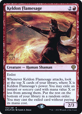 {R} Keldon Flamesage [Dominaria United Prerelease Promos][PR DMU 135]