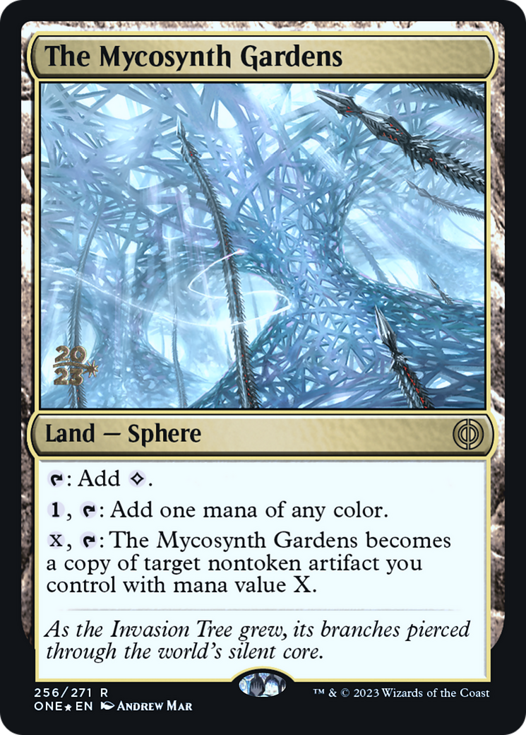 {R} The Mycosynth Gardens [Phyrexia: All Will Be One Prerelease Promos][PR ONE 256]