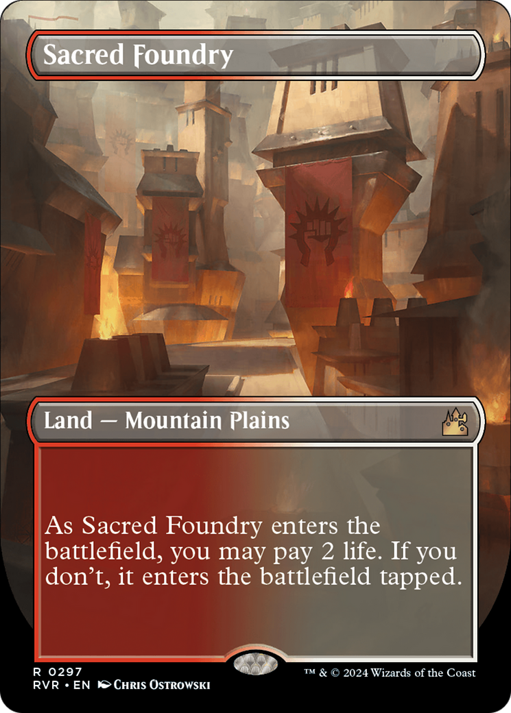 {R} Sacred Foundry (Borderless) [Ravnica Remastered][RVR 297]