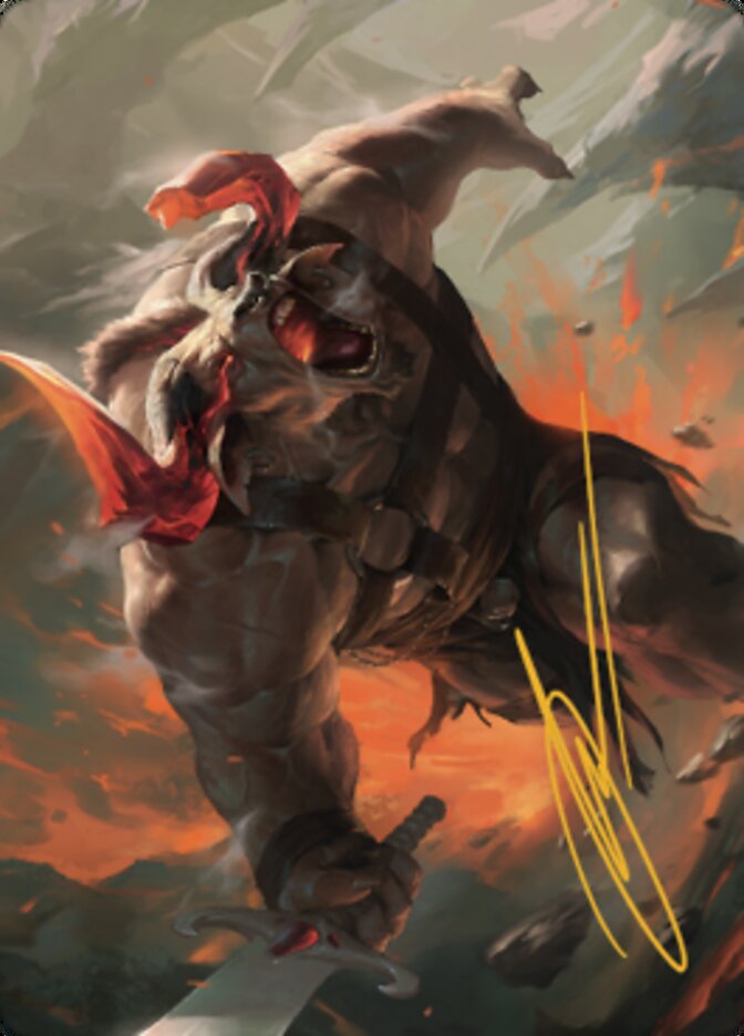 {A} Furious Bellow Art Card (Gold-Stamped Signature) [Dominaria United Art Series][GS ADMU 031]