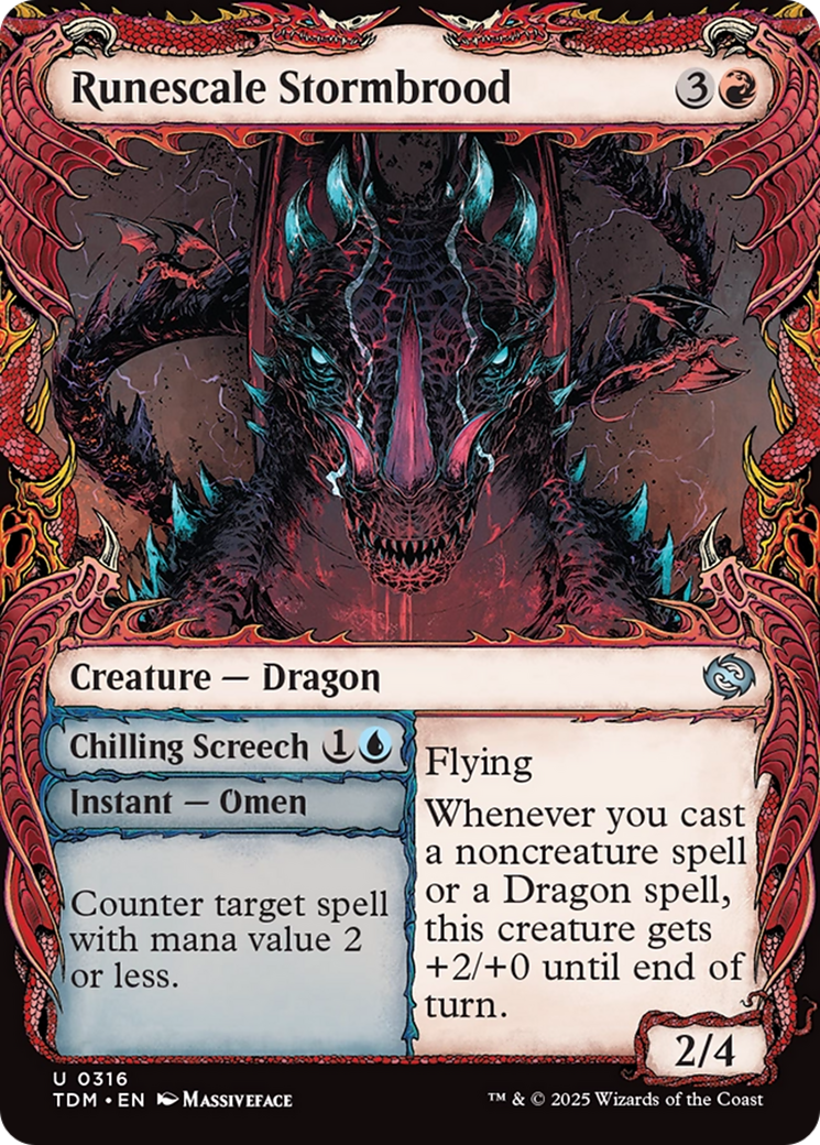 {@C} Runescale Stormbrood (Showcase) [Tarkir: Dragonstorm][TDM 316]