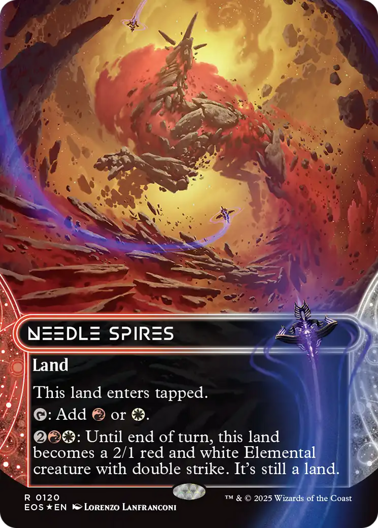 {@@ EOC R} Needle Spires (0120) (Borderless) (Galaxy Foil) [Edge of Eternities: Stellar Sights][EOS 120]