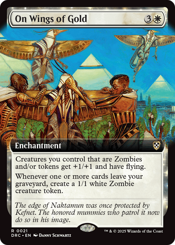 {R} On Wings of Gold (Extended Art) [Aetherdrift Commander][DRC 021]