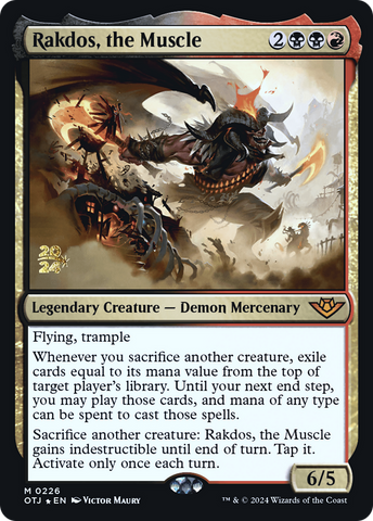 {@R} Rakdos, the Muscle [Outlaws of Thunder Junction Prerelease Promos][PR OTJ 226]