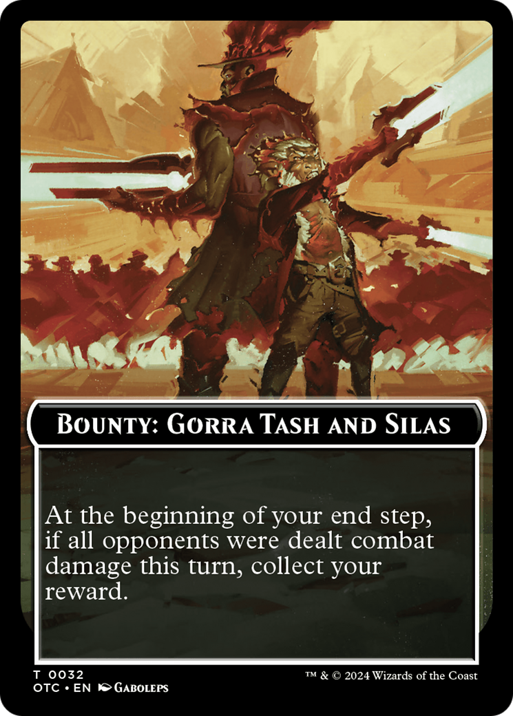 {T} Bounty: Gorra Tash and Silas // Bounty Rules Double-Sided Token [Outlaws of Thunder Junction Commander Tokens][TOTC 032]