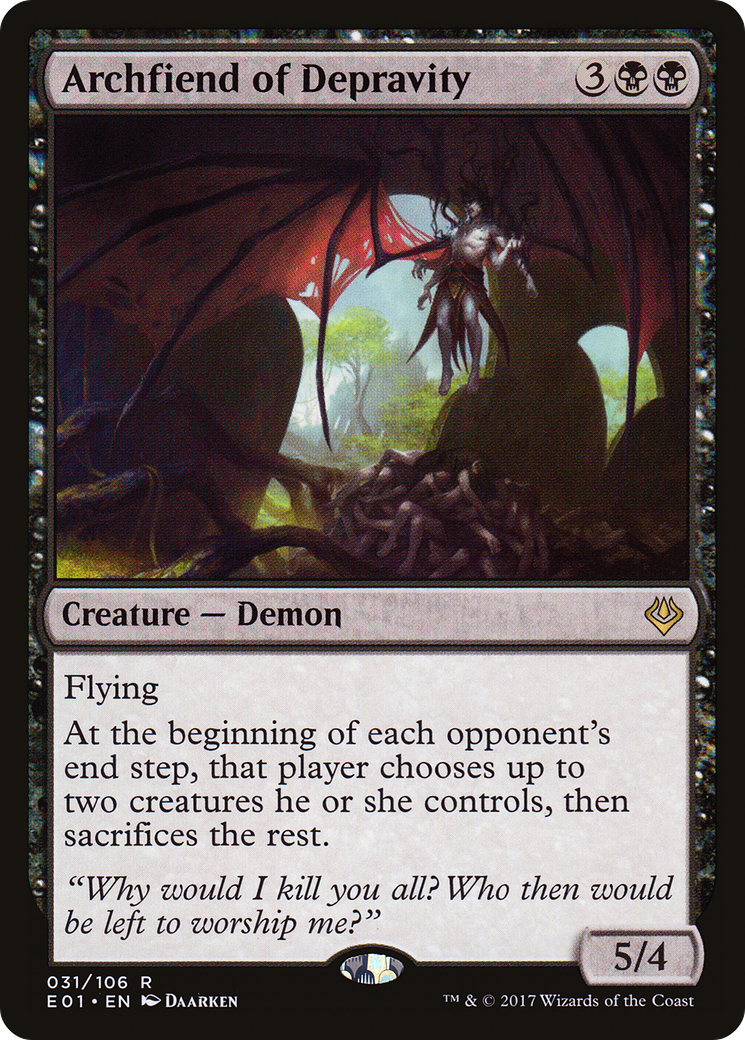{R} Archfiend of Depravity [Archenemy: Nicol Bolas][E01 031]