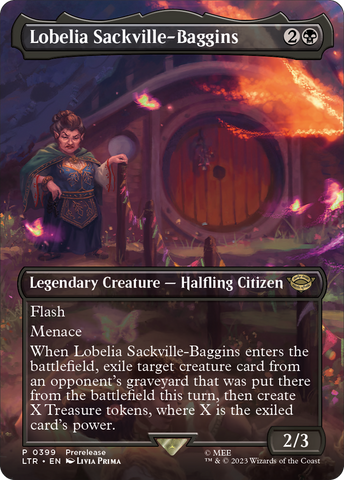{R} Lobelia Sackville-Baggins (Borderless Alternate Art) [The Lord of the Rings: Tales of Middle-Earth][LTR 399]