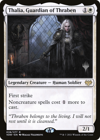 {R} Thalia, Guardian of Thraben (Promo Pack) [Innistrad: Crimson Vow Promo Pack][PP VOW 038]