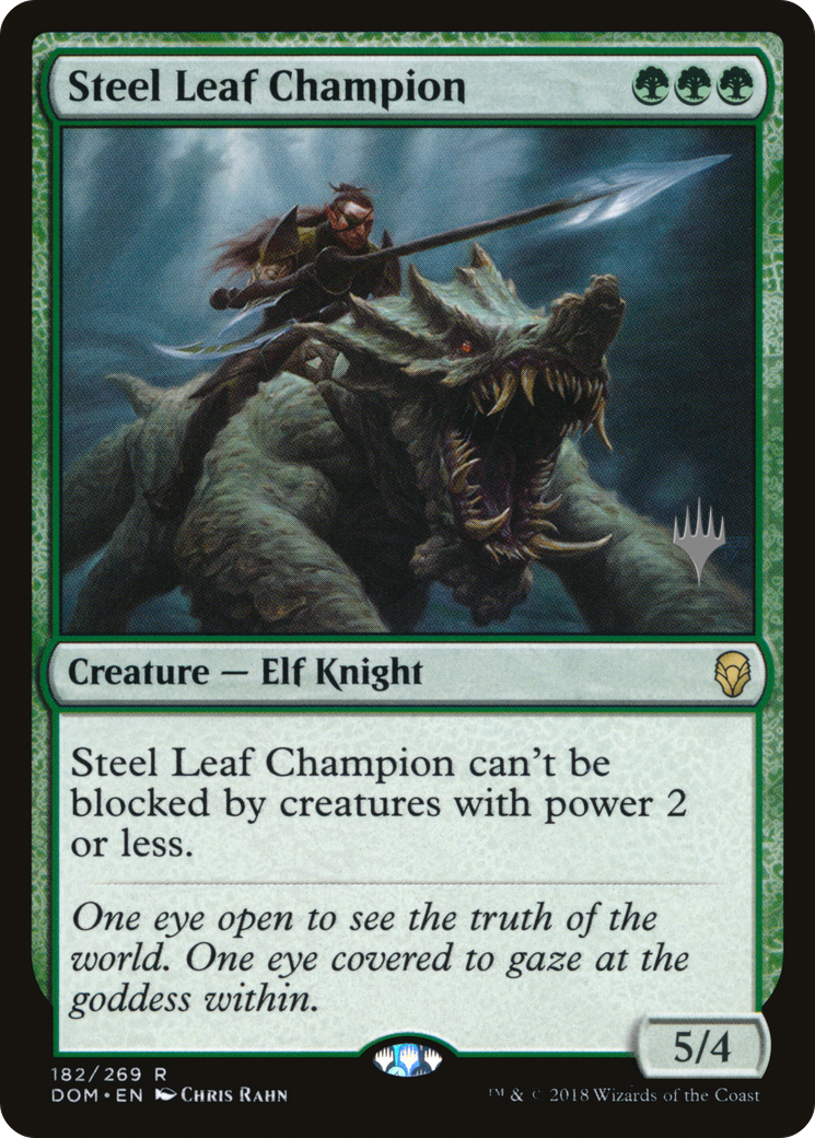 {R} Steel Leaf Champion (Promo Pack) [Dominaria Promos][PP DOM 182]