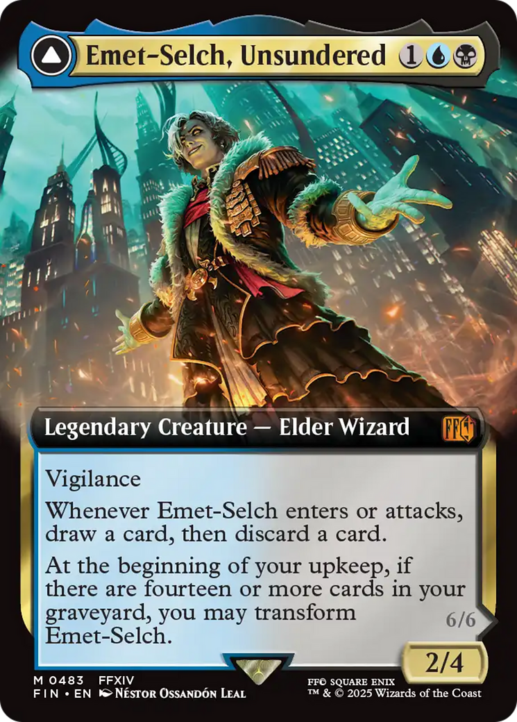 {@@FIN R} Emet-Selch, Unsundered // Hades, Sorcerer of Eld (Extended Art) [FINAL FANTASY][FIN 483]