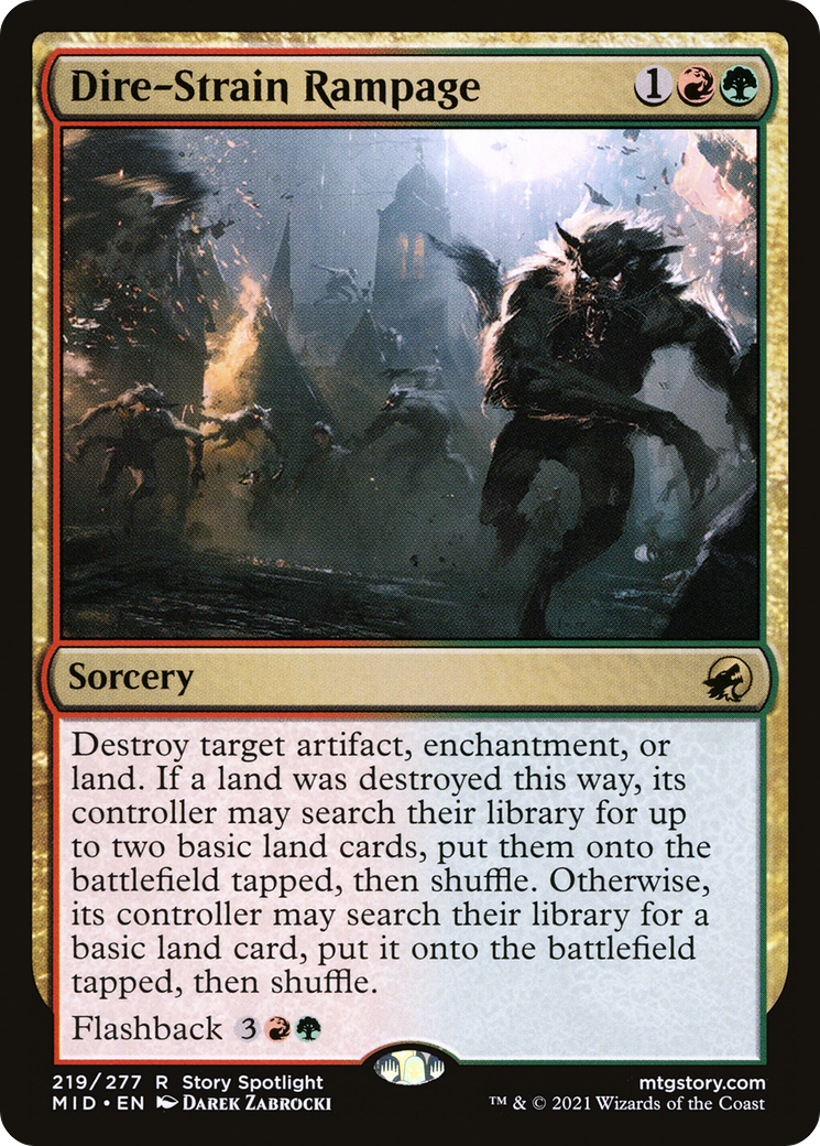 {R} Dire-Strain Rampage [Innistrad: Midnight Hunt][MID 219]