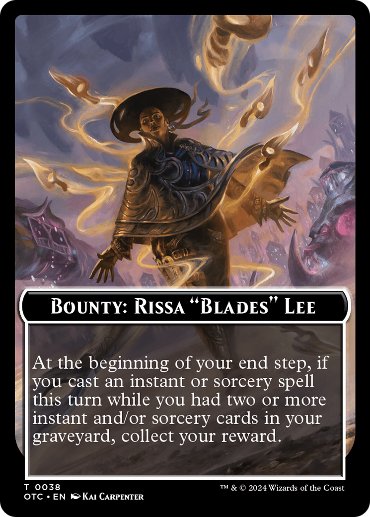 {T} Bounty: Rissa "Blades" Lee // Bounty Rules Double-Sided Token [Outlaws of Thunder Junction Commander Tokens][TOTC 038]