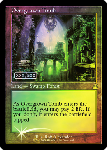 {R} Overgrown Tomb (Retro) (Serialized) [Ravnica Remastered][SR RVR 407]