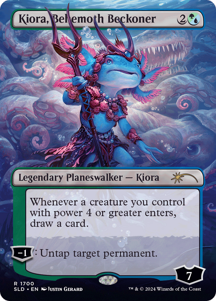 Kiora, Behemoth Beckoner [SLD-1700]  (Borderless) Foil
