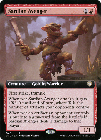{R} Sardian Avenger (Extended Art) [The Brothers' War Commander][BRC 043]