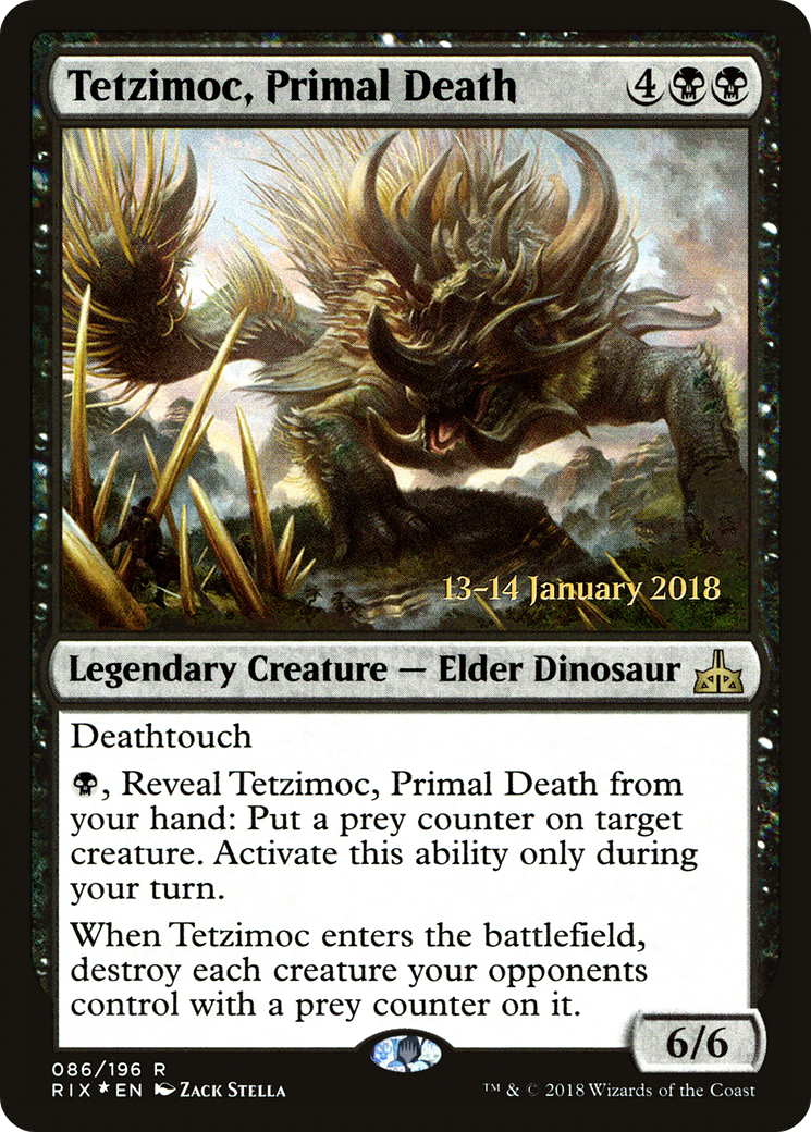 {R} Tetzimoc, Primal Death [Rivals of Ixalan Prerelease Promos][PR RIX 086] - Misty Mountain Games