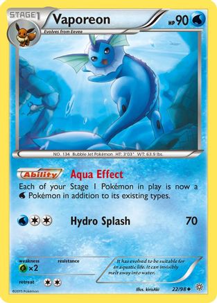 [PKM] Vaporeon (22/98) [XY: Ancient Origins]