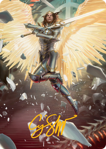 {A} Archangel Elspeth Art Card (Gold-Stamped Signature) [March of the Machine Art Series][GS AMOM 001]