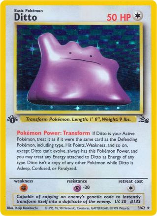 [PKM] Ditto (3/62) [Fossil 1st Edition]