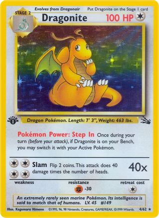 [PKM-R] Dragonite (4/62) [Fossil 1st Edition]
