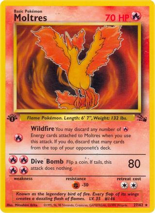 [PKM] Moltres (27/62) [Fossil 1st Edition]