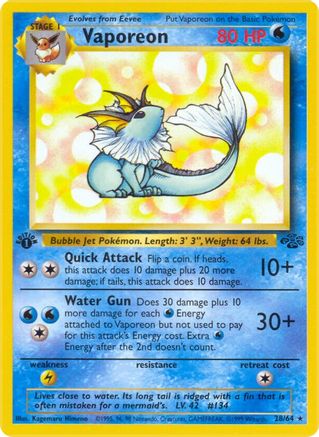 [PKM-R] Vaporeon (28/64) [Jungle 1st Edition]
