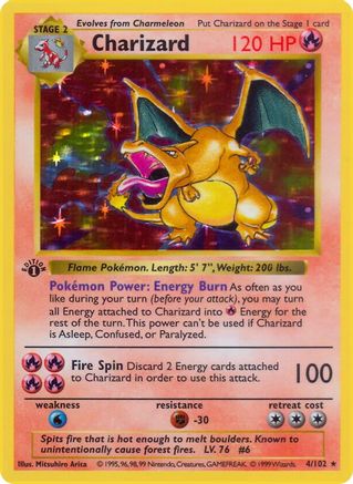 [PKM] Charizard (4/102) (Shadowless) [Base Set 1st Edition]