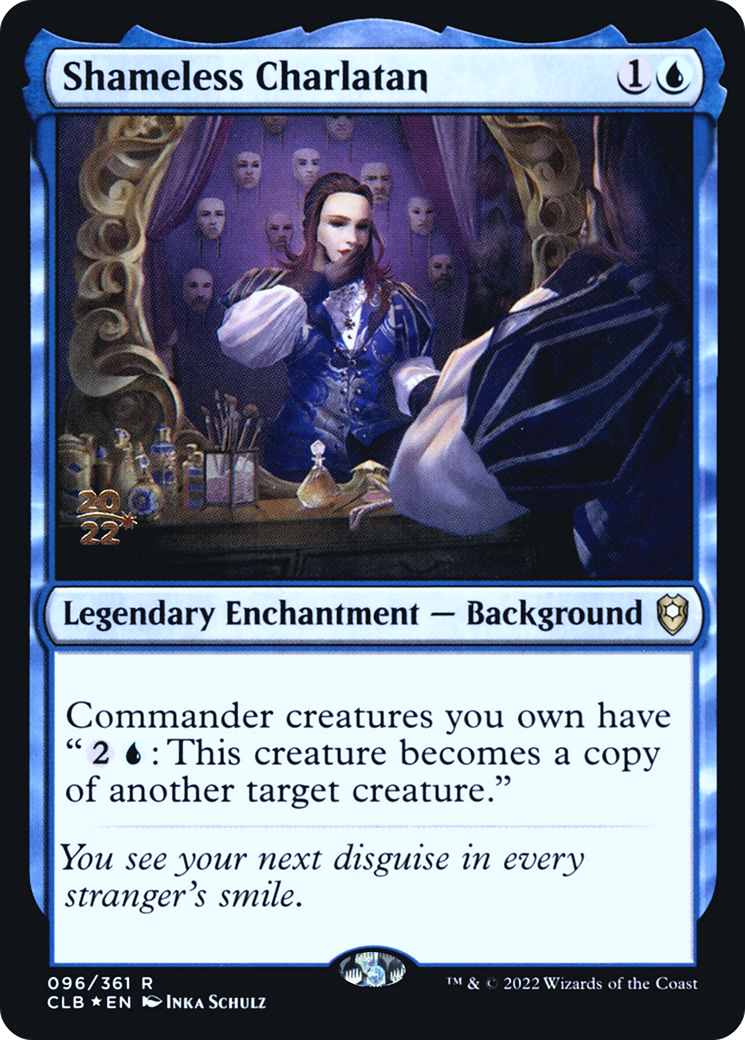 {R} Shameless Charlatan [Commander Legends: Battle for Baldur's Gate Prerelease Promos][PR CLB 096]