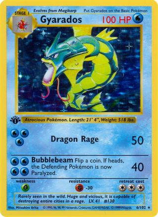 [PKM] Gyarados (6/102) [Base Set Shadowless Unlimited]