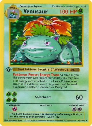 [PKM-R] Venusaur (15/102) (Shadowless) [Base Set 1st Edition]