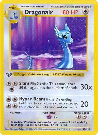 [PKM-R] Dragonair (18/102) (Shadowless) [Base Set 1st Edition]