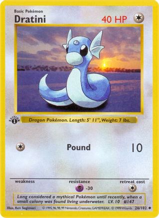 [PKM-C] Dratini (26/102) (Shadowless) [Base Set 1st Edition]