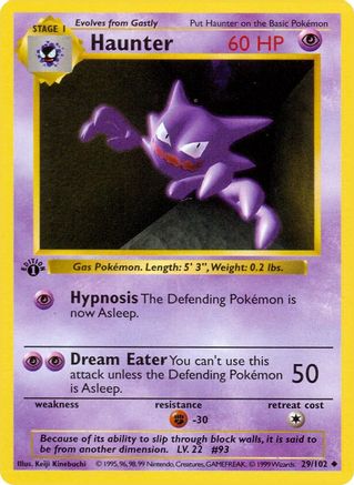 [PKM-C] Haunter (29/102) (Shadowless) [Base Set 1st Edition]