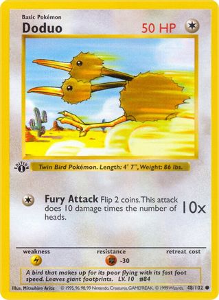 [PKM] Doduo (48/102) (Shadowless) [Base Set 1st Edition]