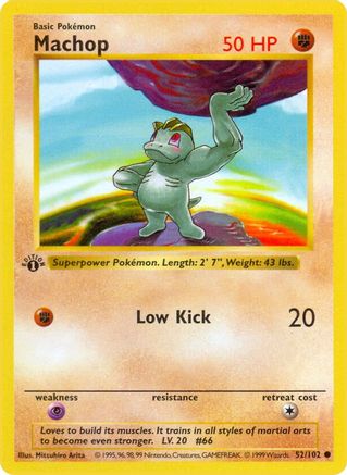 [PKM] Machop (52/102) [Base Set Shadowless Unlimited]