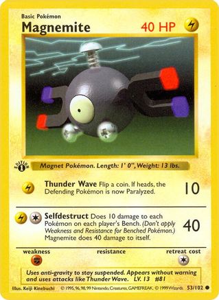 [PKM-C] Magnemite (53/102) (Shadowless) [Base Set 1st Edition]