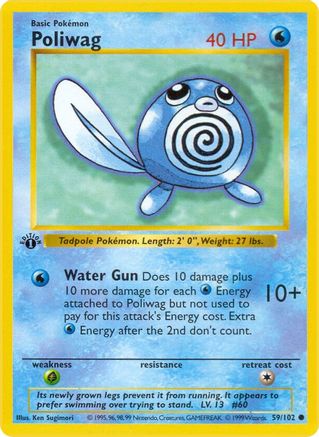 [PKM] Poliwag (59/102) (Shadowless) [Base Set 1st Edition]