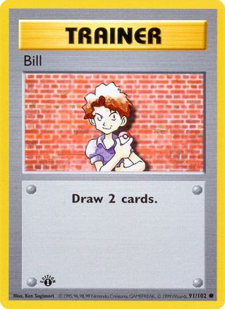 [PKM] Bill (91/102) (Shadowless) [Base Set 1st Edition]
