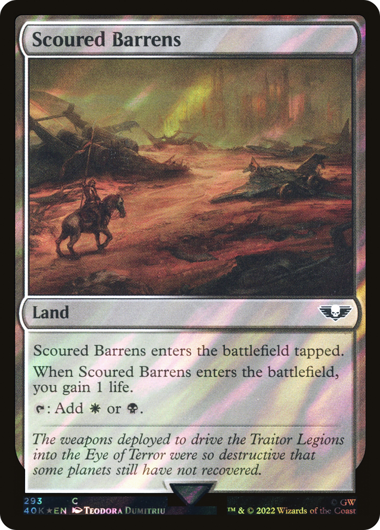 {C} Scoured Barrens (Surge Foil) [Universes Beyond: Warhammer 40,000][SF 40K 293]