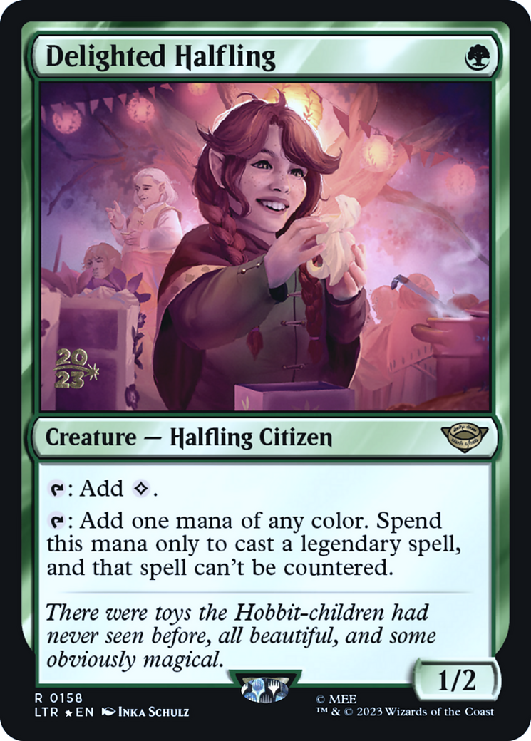 {R} Delighted Halfling [The Lord of the Rings: Tales of Middle-Earth Prerelease Promos][PR LTR 158]