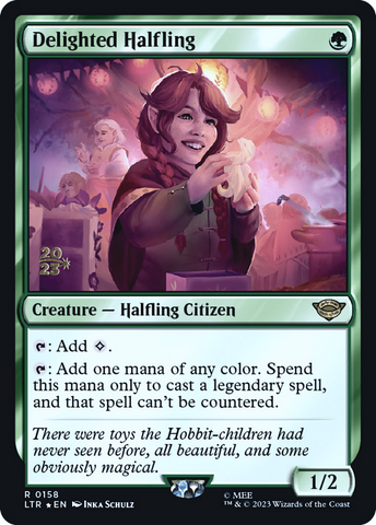 {R} Delighted Halfling [The Lord of the Rings: Tales of Middle-Earth Prerelease Promos][PR LTR 158]