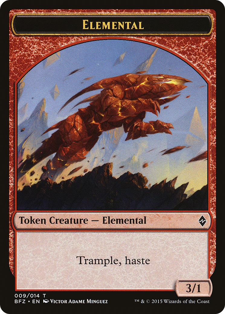 {T} Elemental Token (009/014) [Battle for Zendikar Tokens][TBFZ 009] - Misty Mountain Games