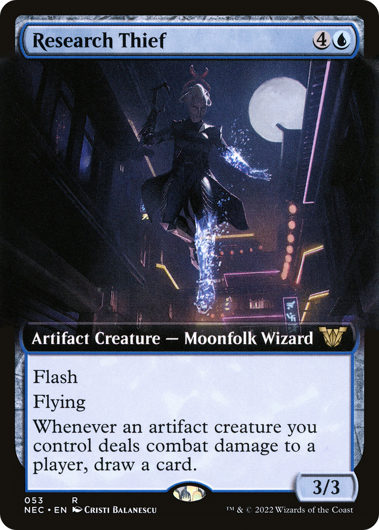 {R} Research Thief (Extended Art) [Kamigawa: Neon Dynasty Commander][NEC 053]