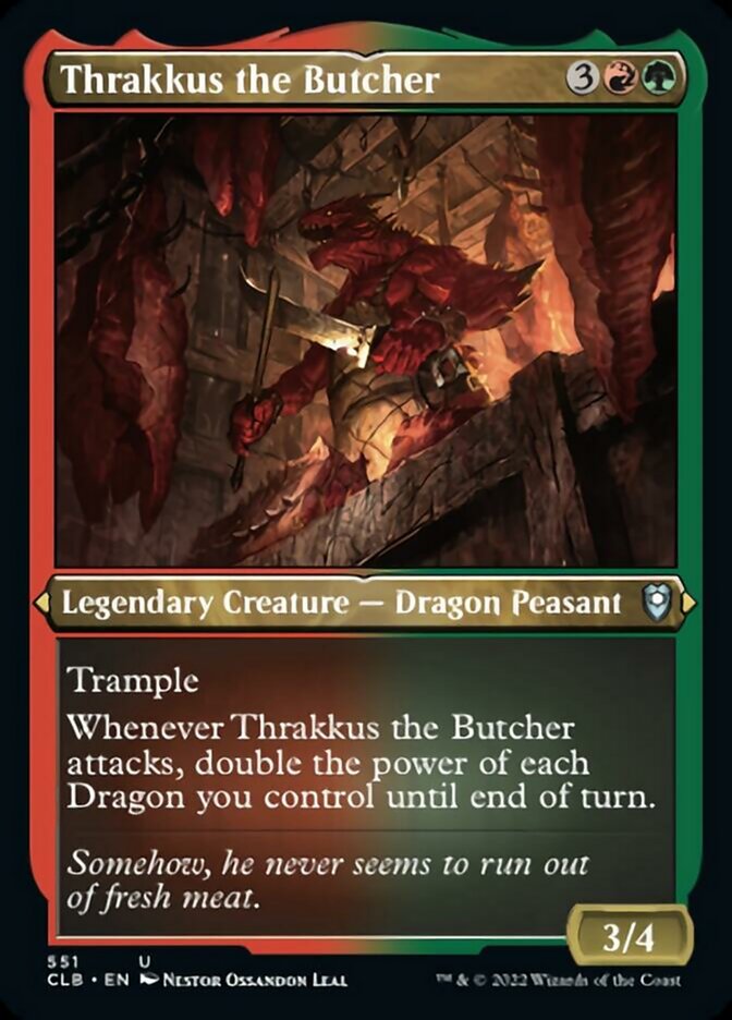 {C} Thrakkus the Butcher (Foil Etched) [Commander Legends: Battle for Baldur's Gate][CLB 551]