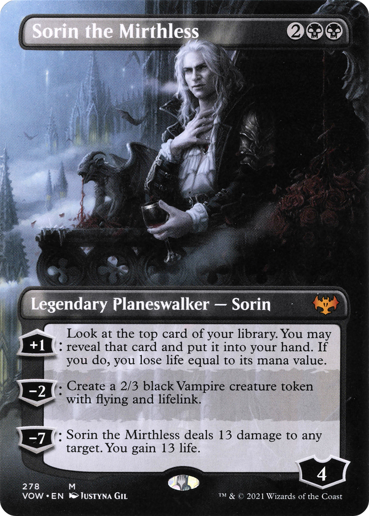 {R} Sorin the Mirthless (Borderless) [Innistrad: Crimson Vow][VOW 278]